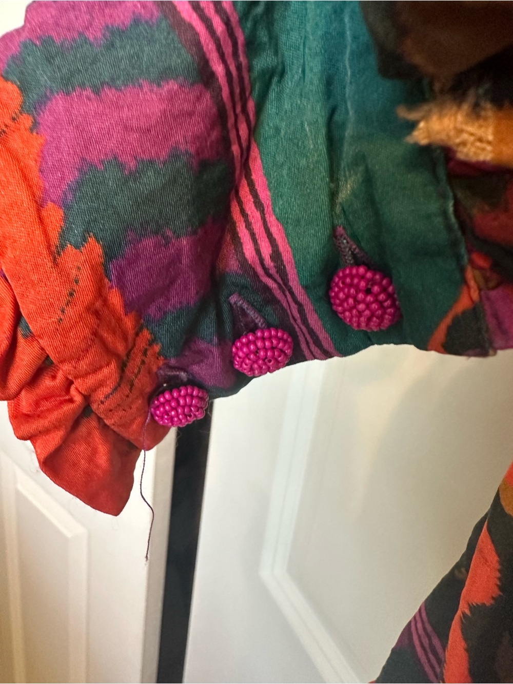 FARM Rio Multicolor V-Neck Ruffle-Hem Long Sleeve Tunic - Picture 5 of 6
